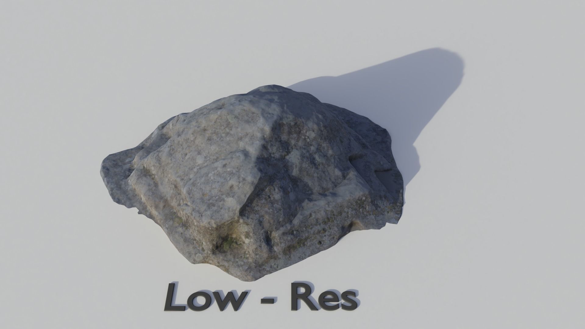 Scanned Grey Rock Low-poly 3D model_5