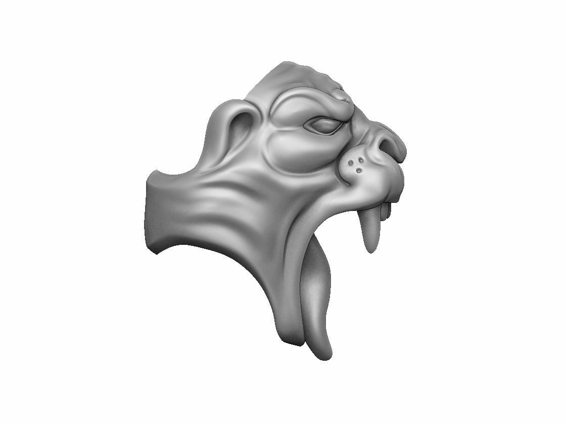 Panther ring 3D print model_5