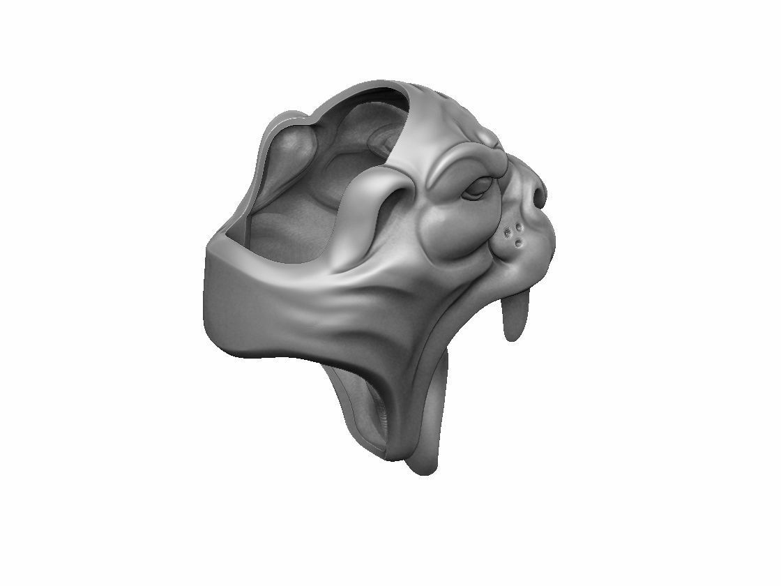 Panther ring 3D print model_6