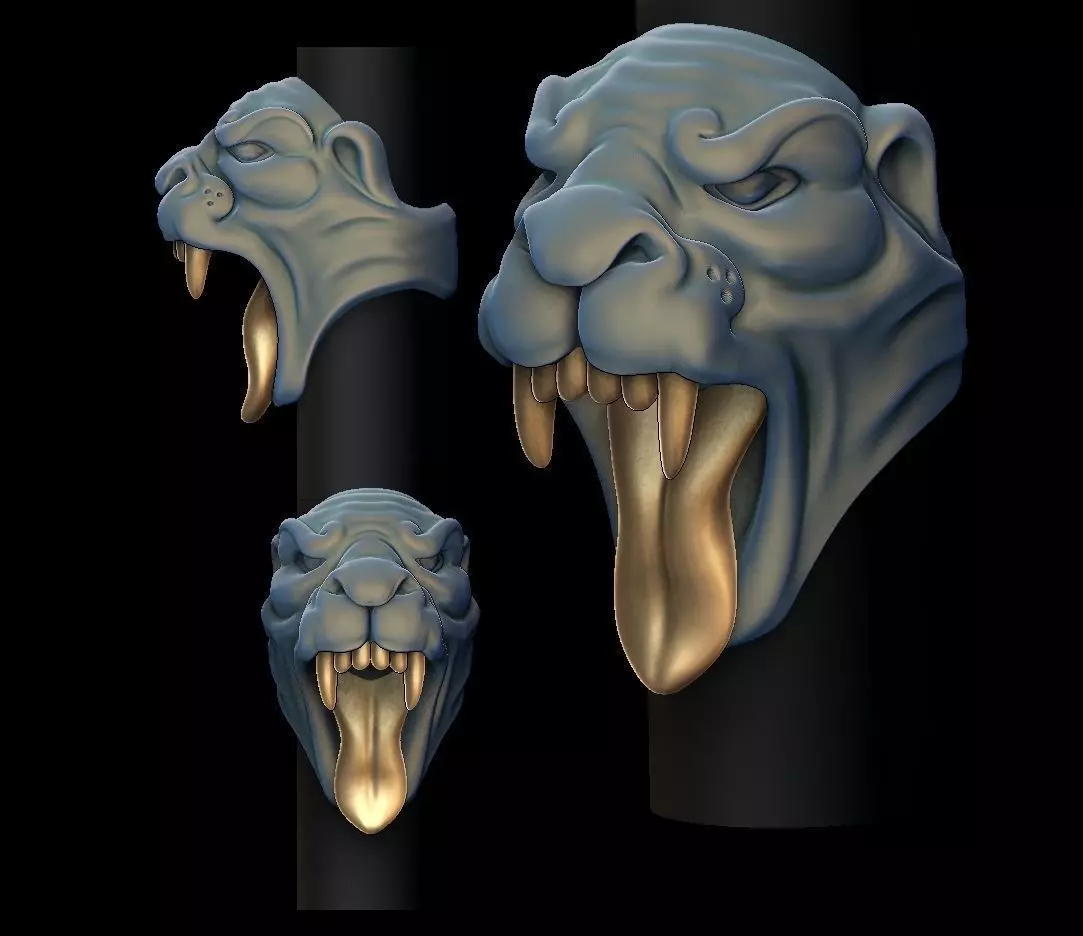 Panther ring 3D print model_0