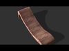 Wooden long chair Low-poly 3D model_1