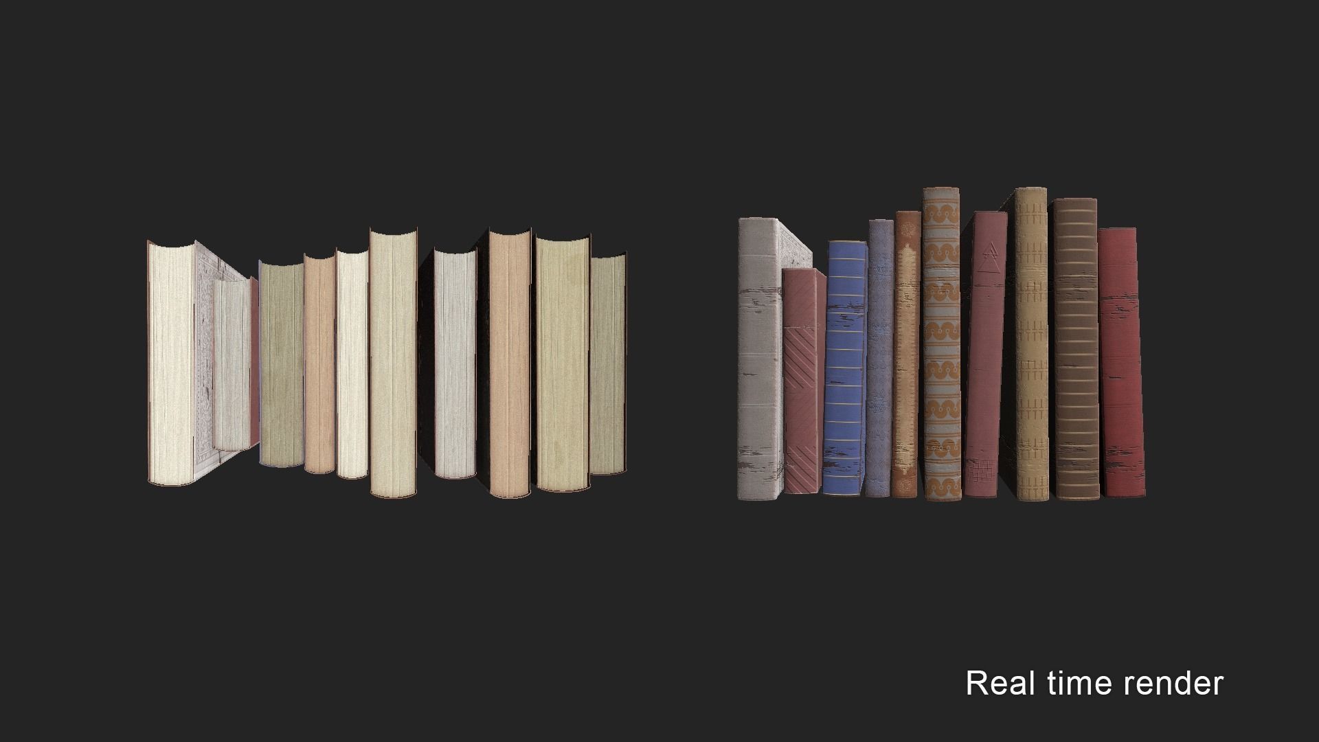 Old Books PBR pack Low-poly 3D model_3