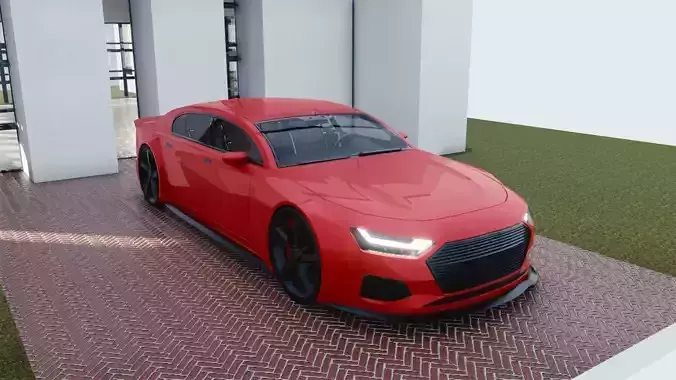 BLENDER EEVEE Brandless Extended Wheelbase 4 door sedan