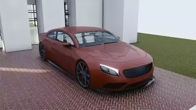 BLENDER EEVEE Brandless Mid Size 2 door sedan