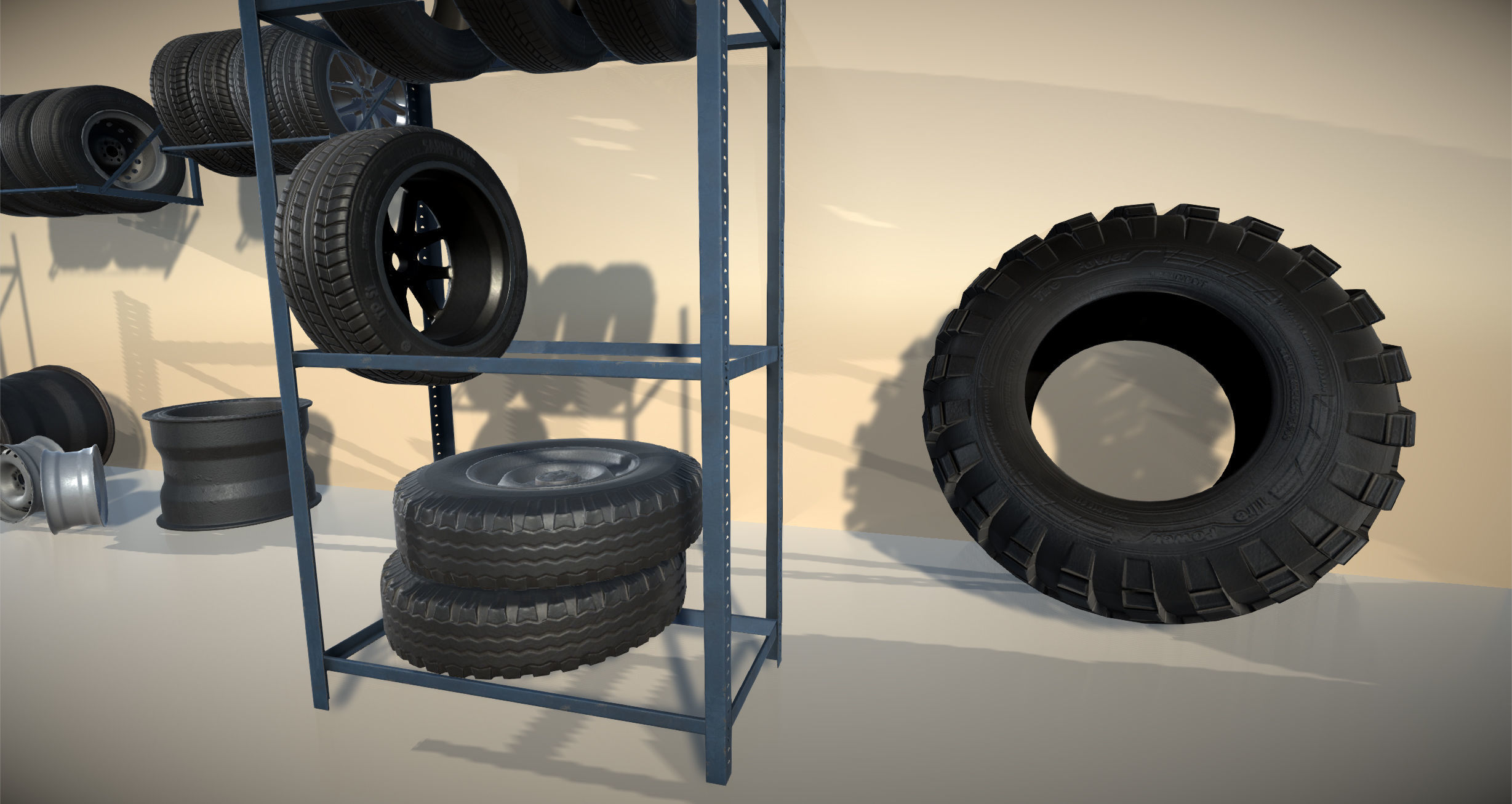 Wheels Mini Pack Low-poly 3D model_4