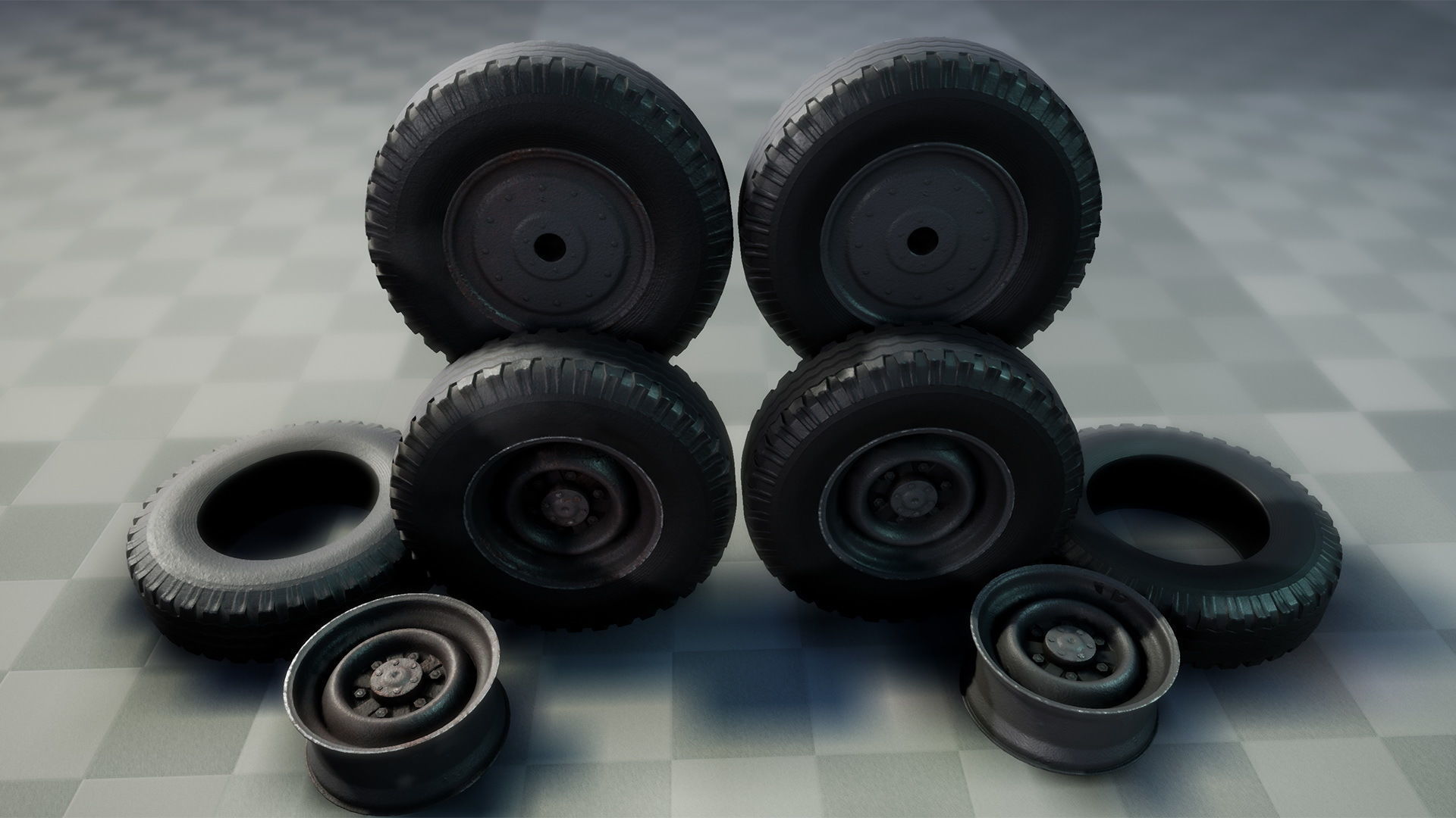 Wheels Mini Pack Low-poly 3D model_13