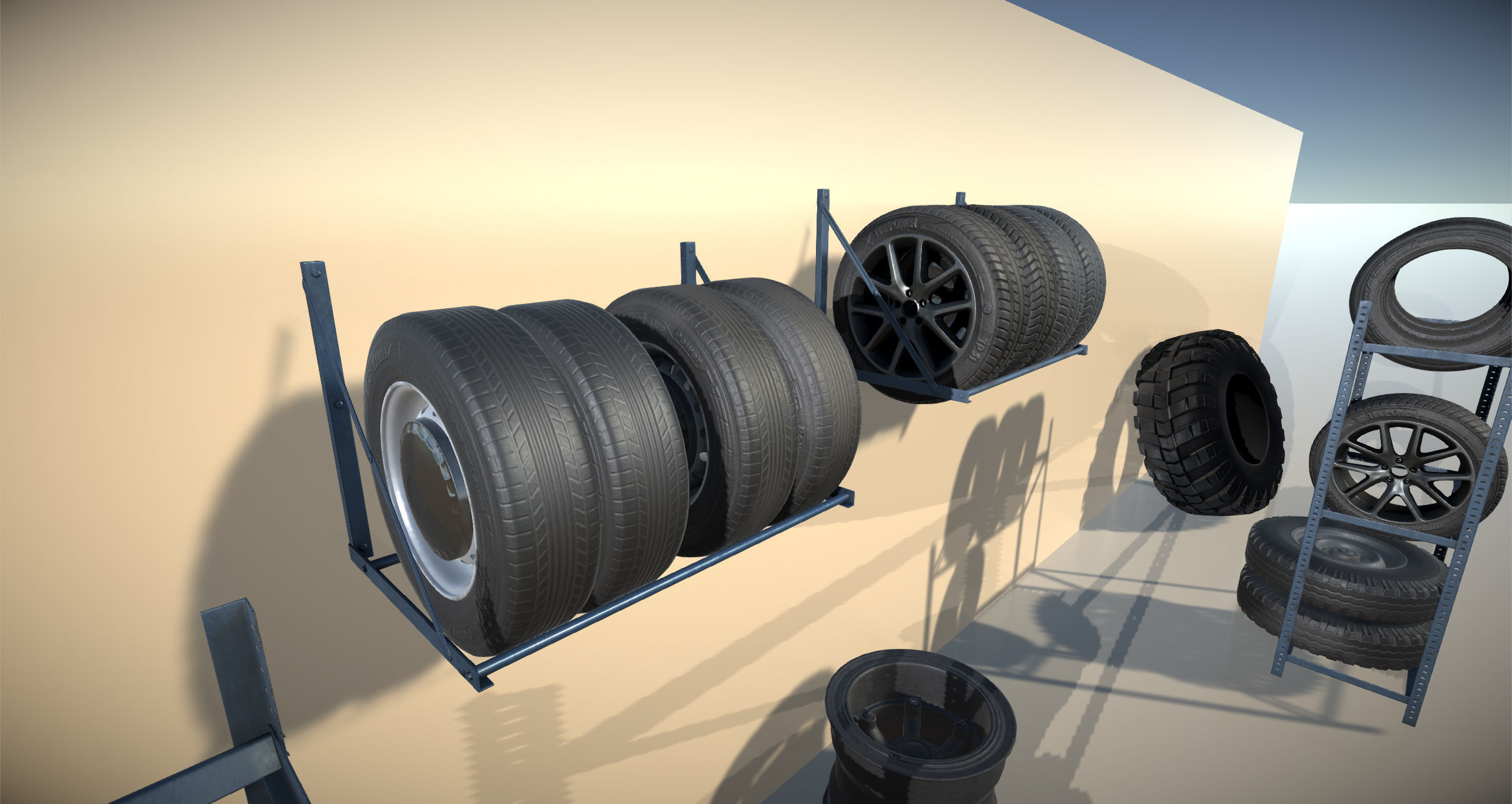Wheels Mini Pack Low-poly 3D model_9
