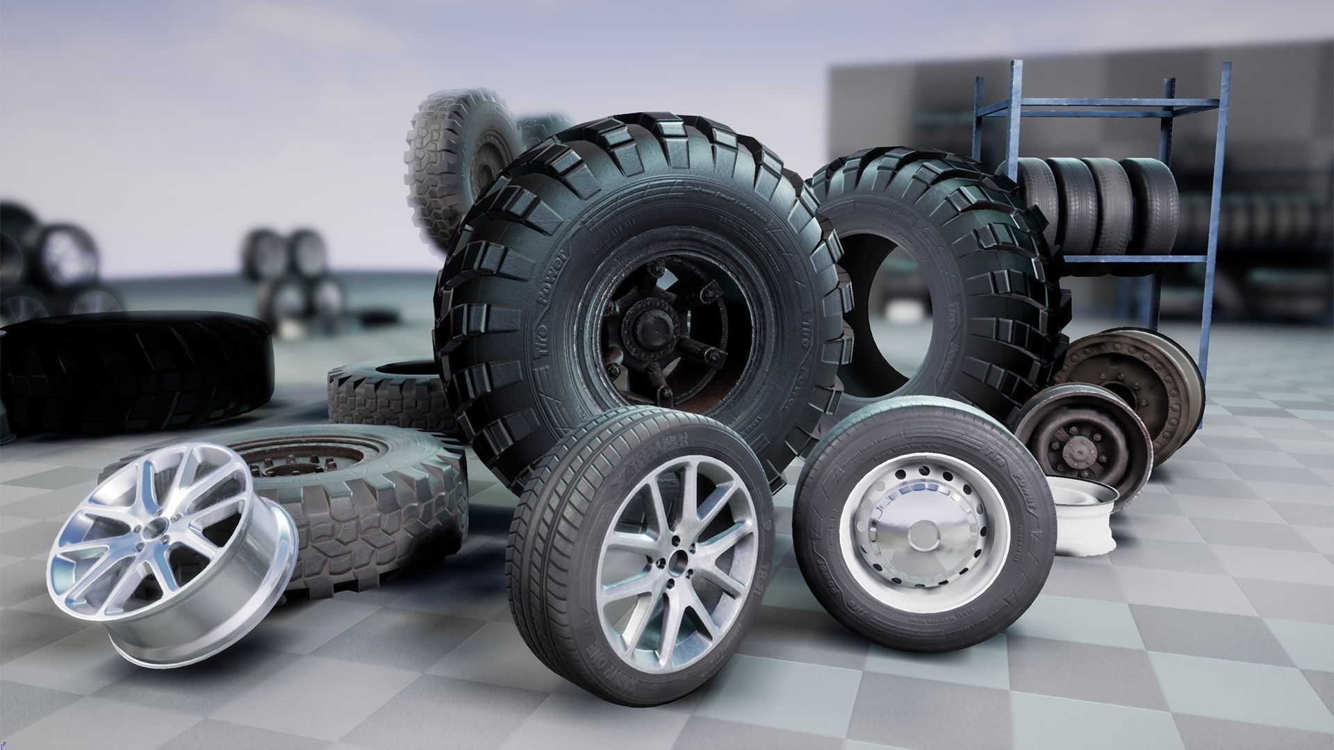 Wheels Mini Pack Low-poly 3D model_18