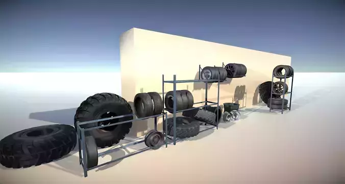 Wheels Mini Pack Low-poly 3D model Wheels Mini Pack Low-poly 3D model