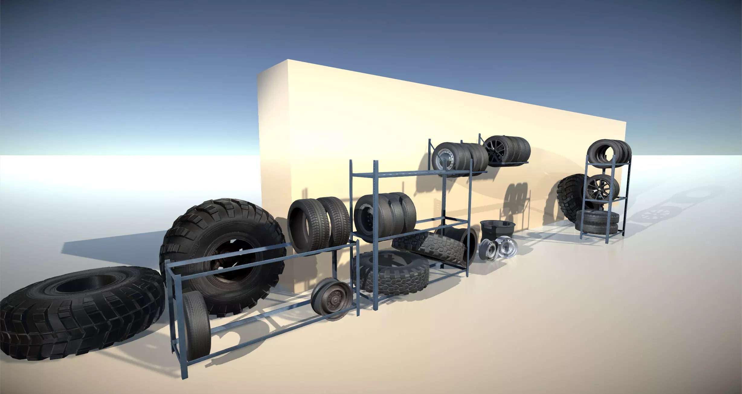 Wheels Mini Pack Low-poly 3D model_0