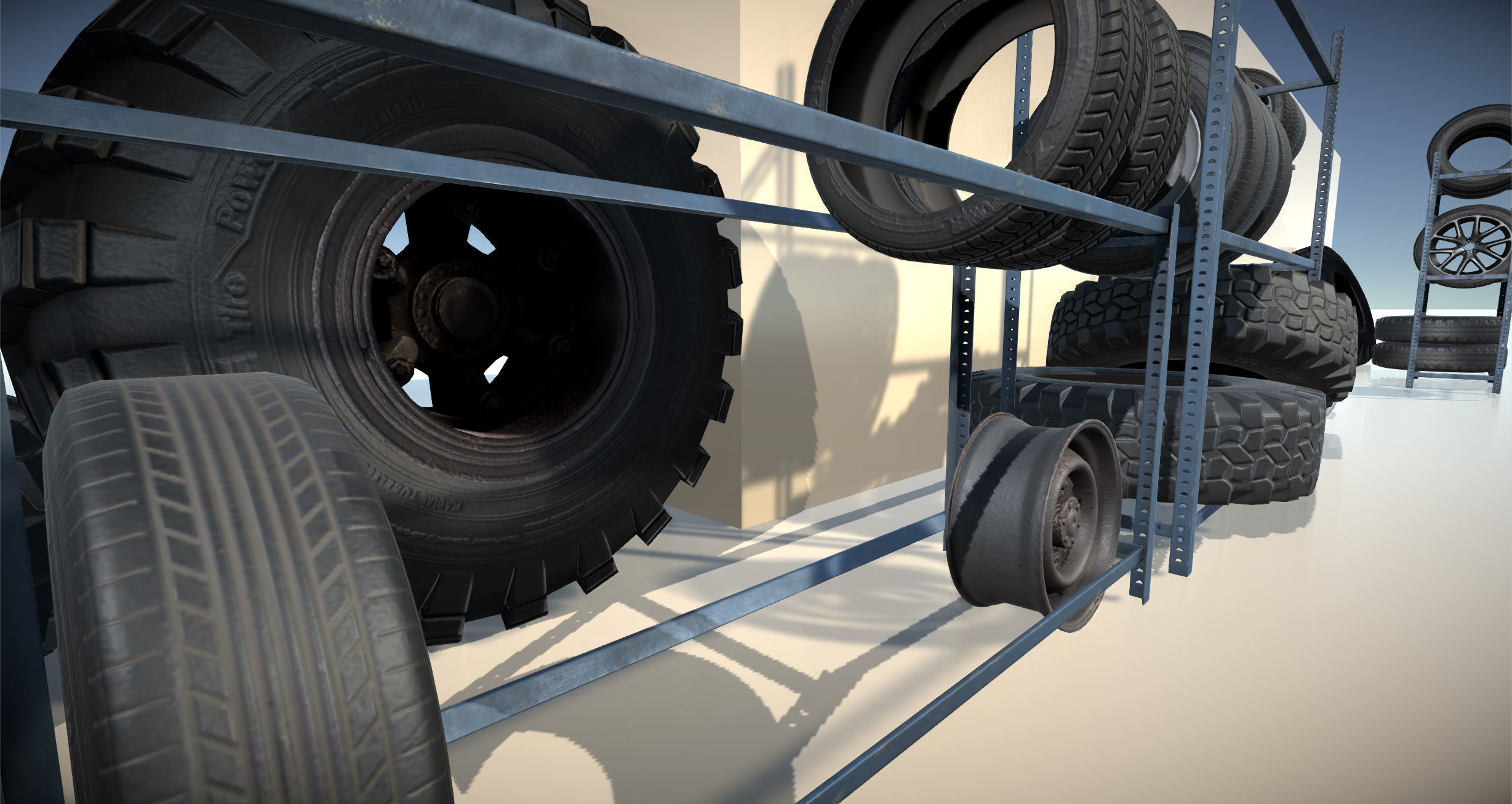 Wheels Mini Pack Low-poly 3D model_8