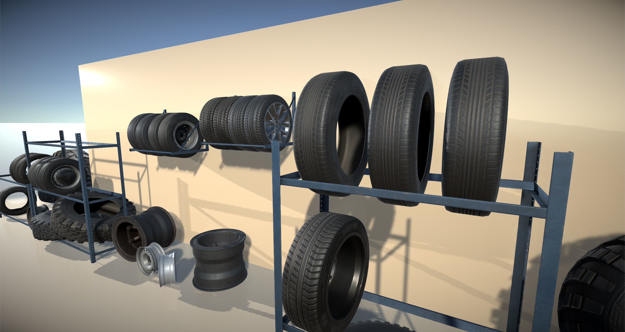 Wheels Mini Pack Low-poly 3D model_5