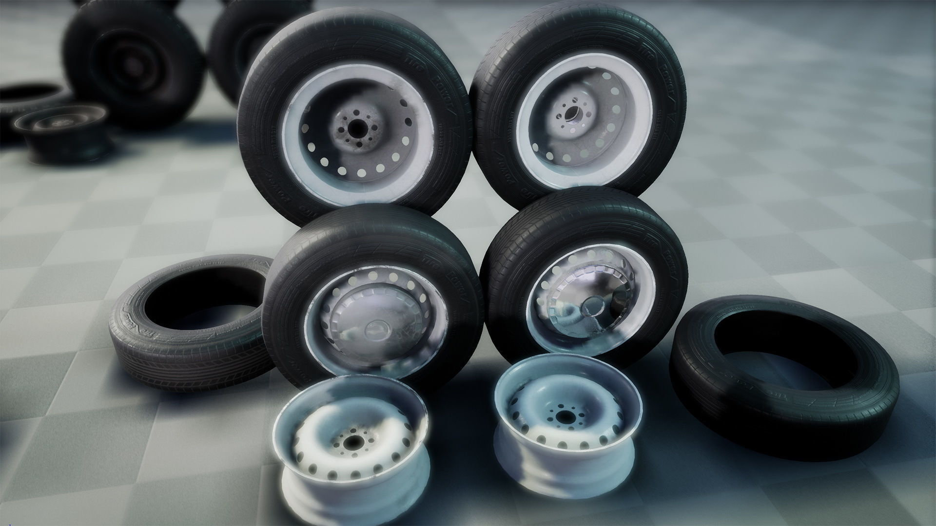 Wheels Mini Pack Low-poly 3D model_15