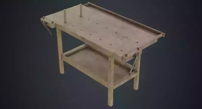 Workbench 1B Low-poly 3D model