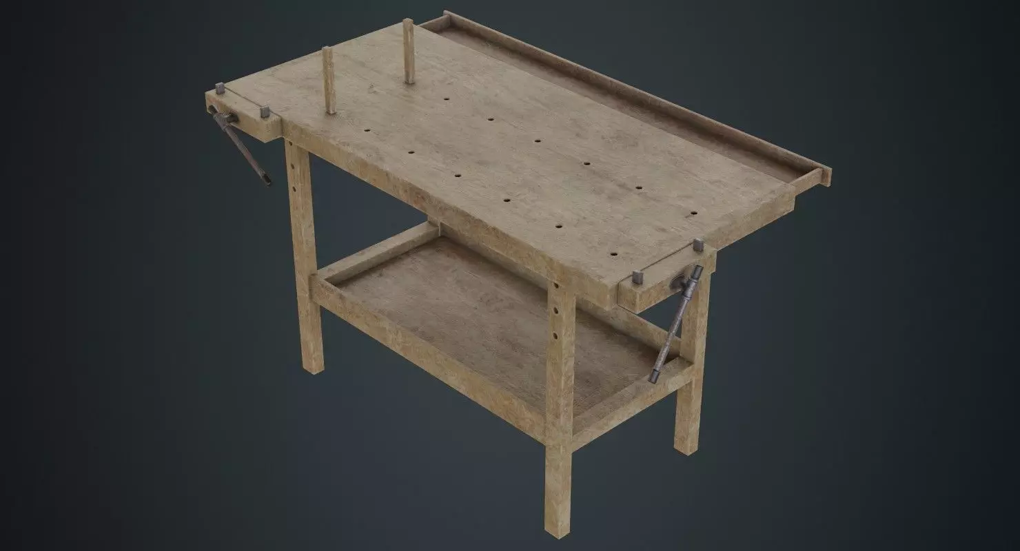 Workbench 1B Low-poly 3D model_0