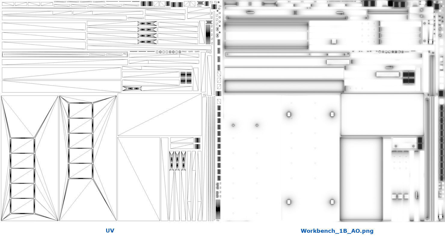 Workbench 1B Low-poly 3D model_6