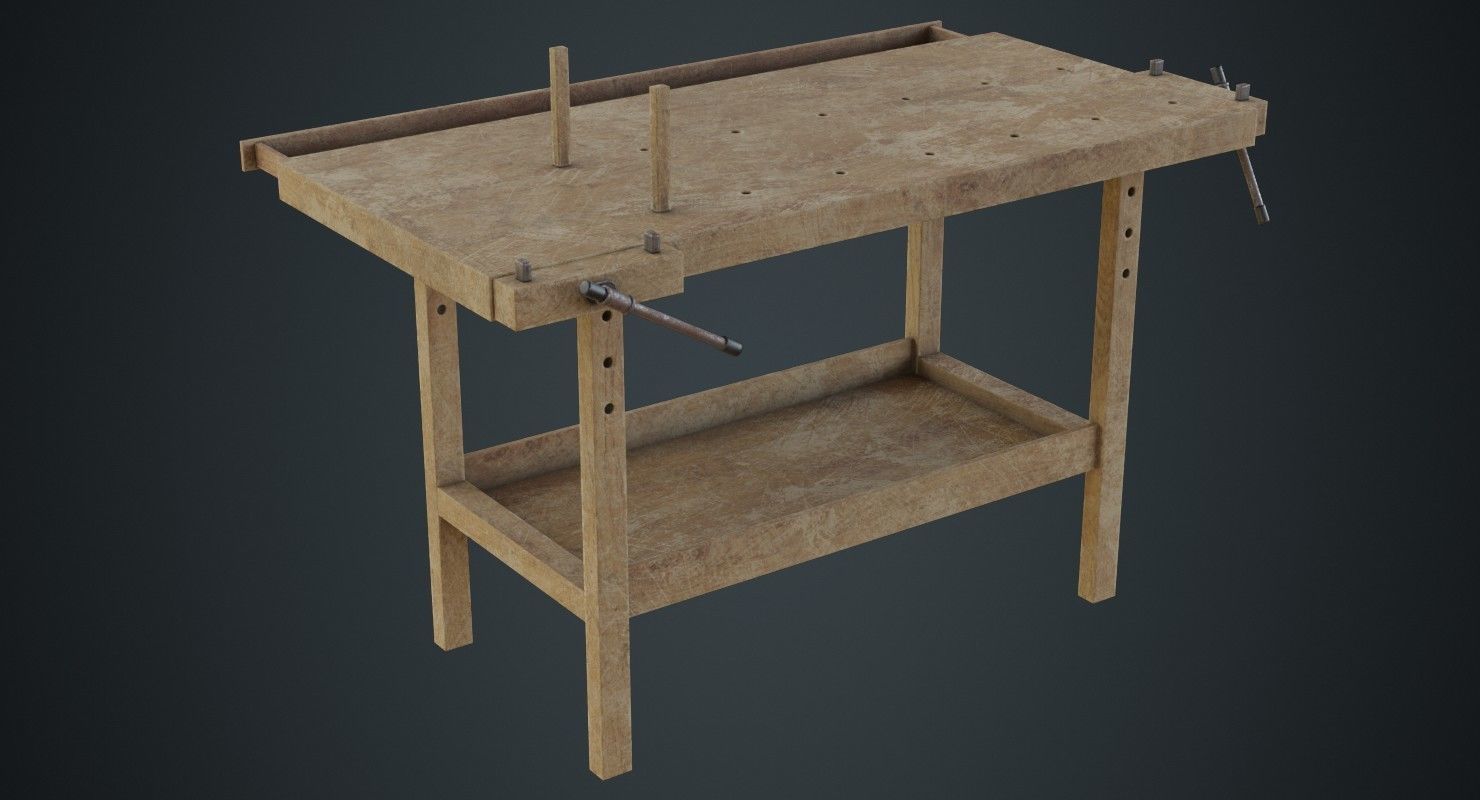 Workbench 1B Low-poly 3D model_1