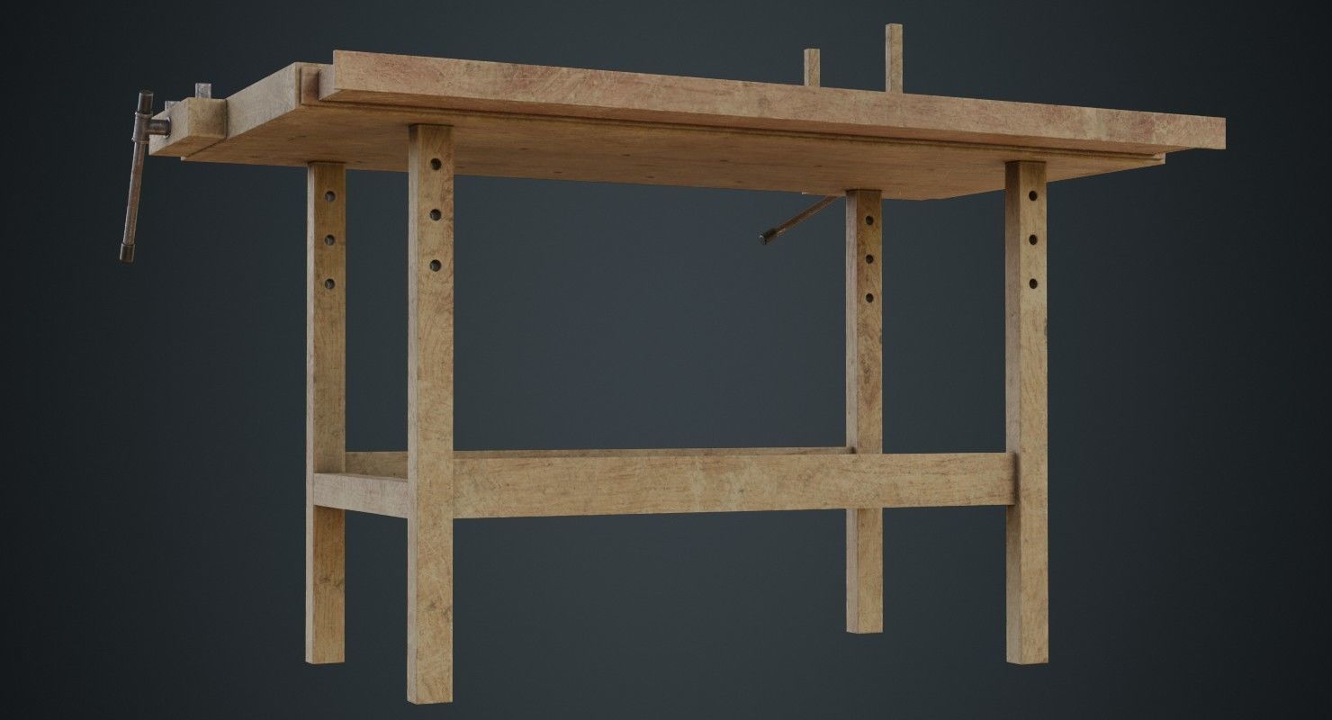 Workbench 1B Low-poly 3D model_3