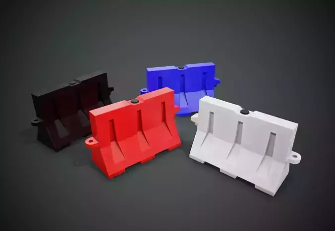 New Traffic Barrier PBR Game Ready 