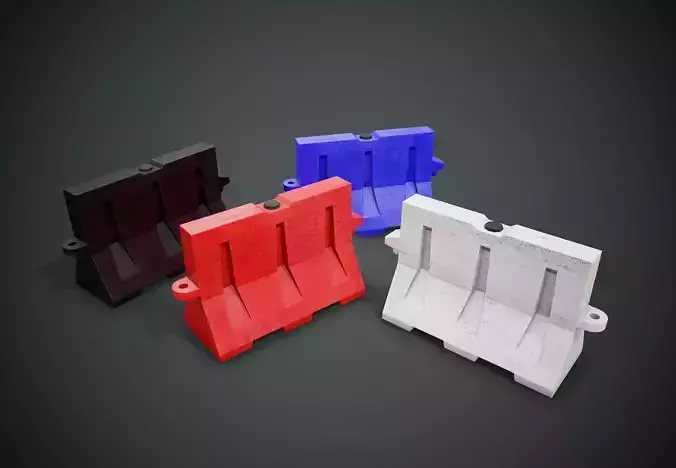 Minimal Used Traffic Barrier PBR Game Ready 