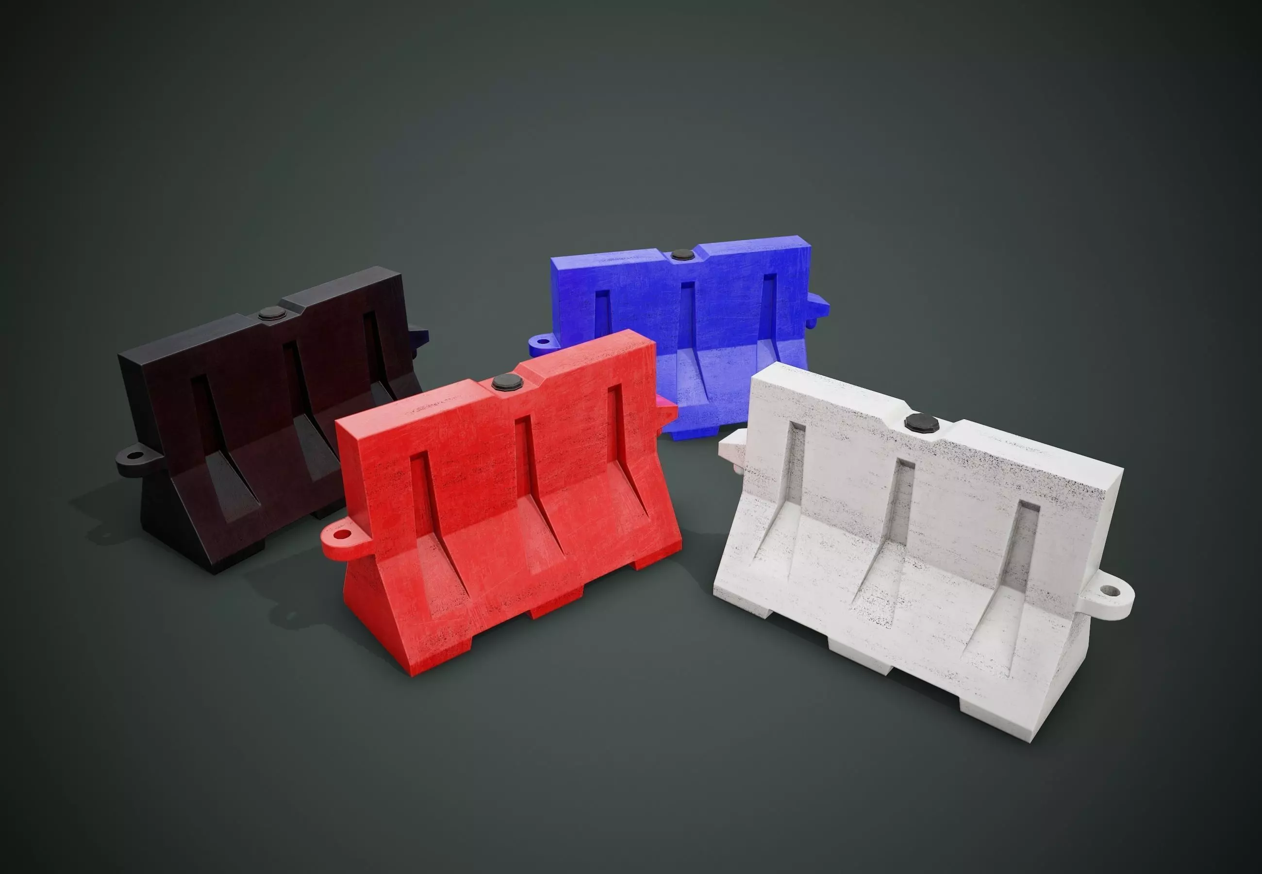 Minimal Used Traffic Barrier PBR Game Ready  Low-poly 3D model_0