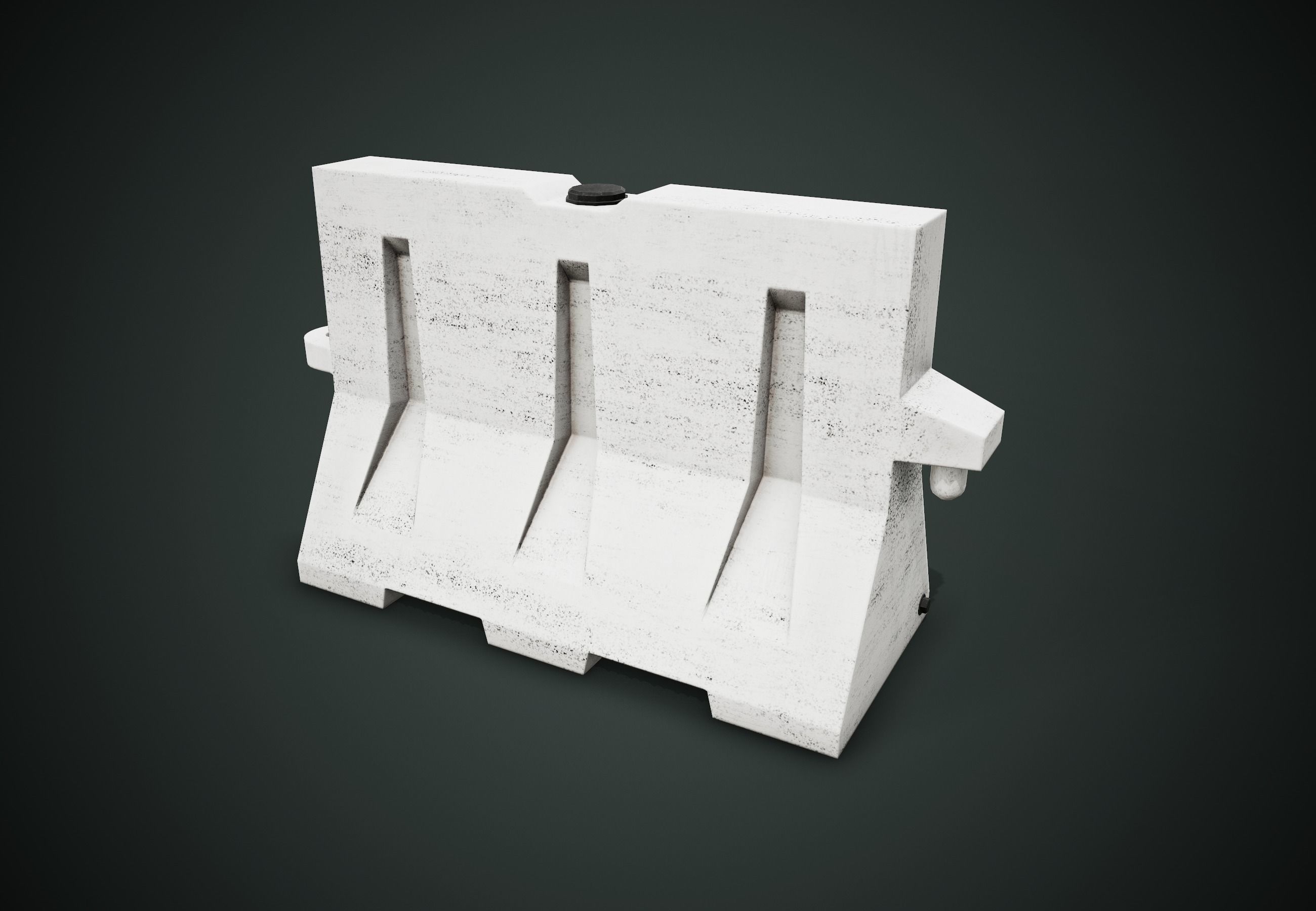 Minimal Used Traffic Barrier PBR Game Ready  Low-poly 3D model_3