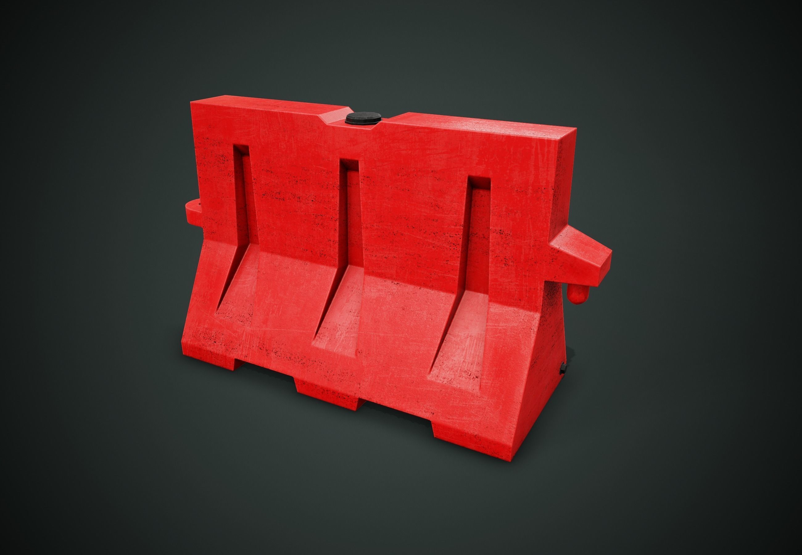 Minimal Used Traffic Barrier PBR Game Ready  Low-poly 3D model_1