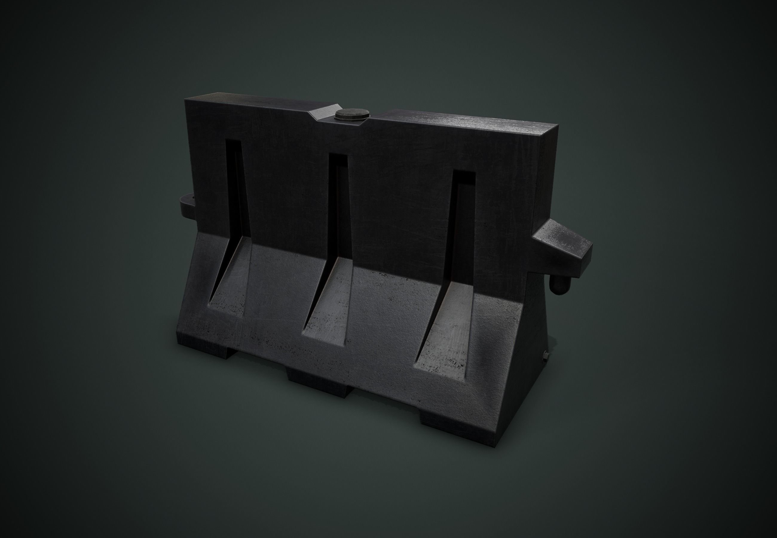 Minimal Used Traffic Barrier PBR Game Ready  Low-poly 3D model_4