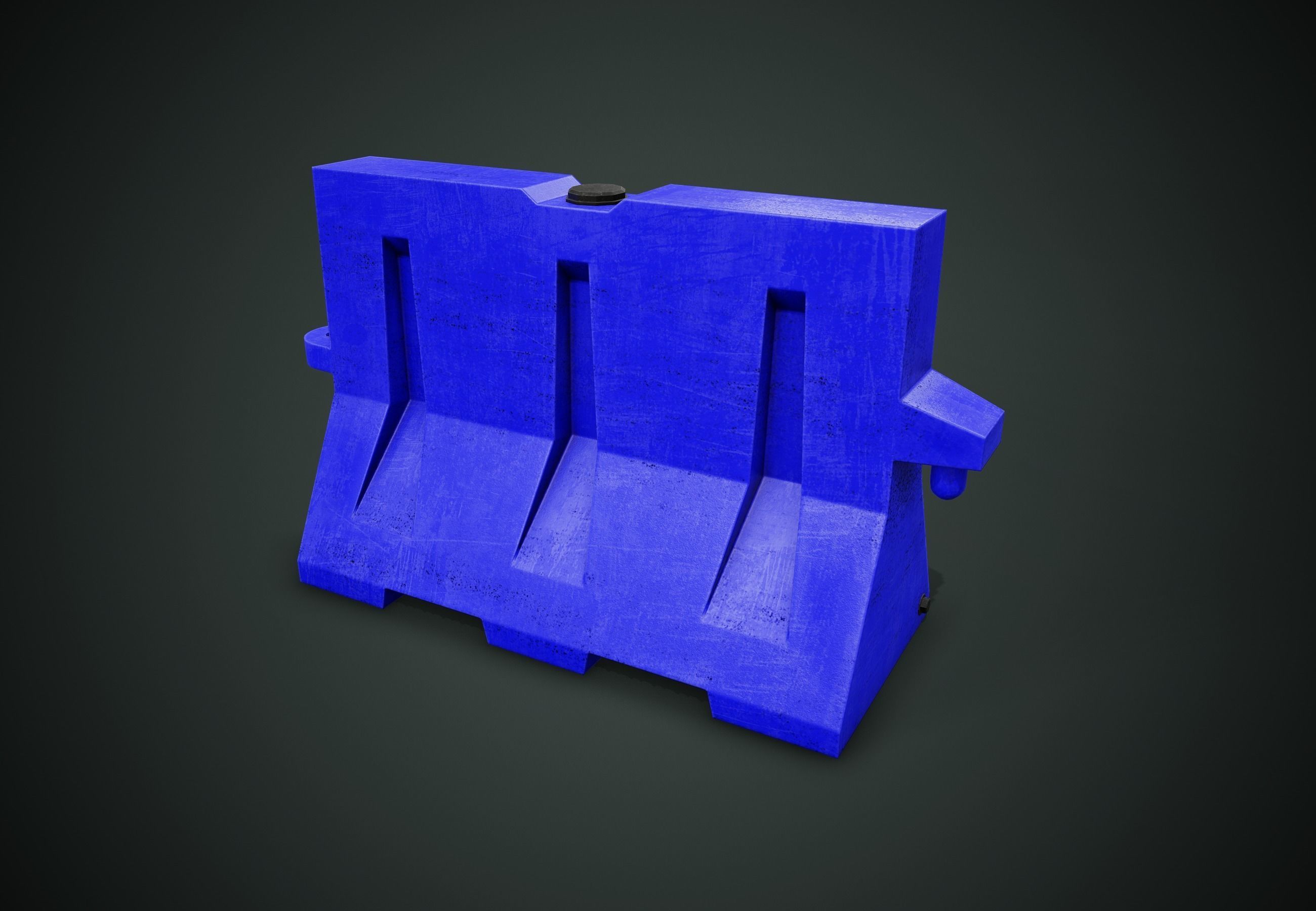 Minimal Used Traffic Barrier PBR Game Ready  Low-poly 3D model_2