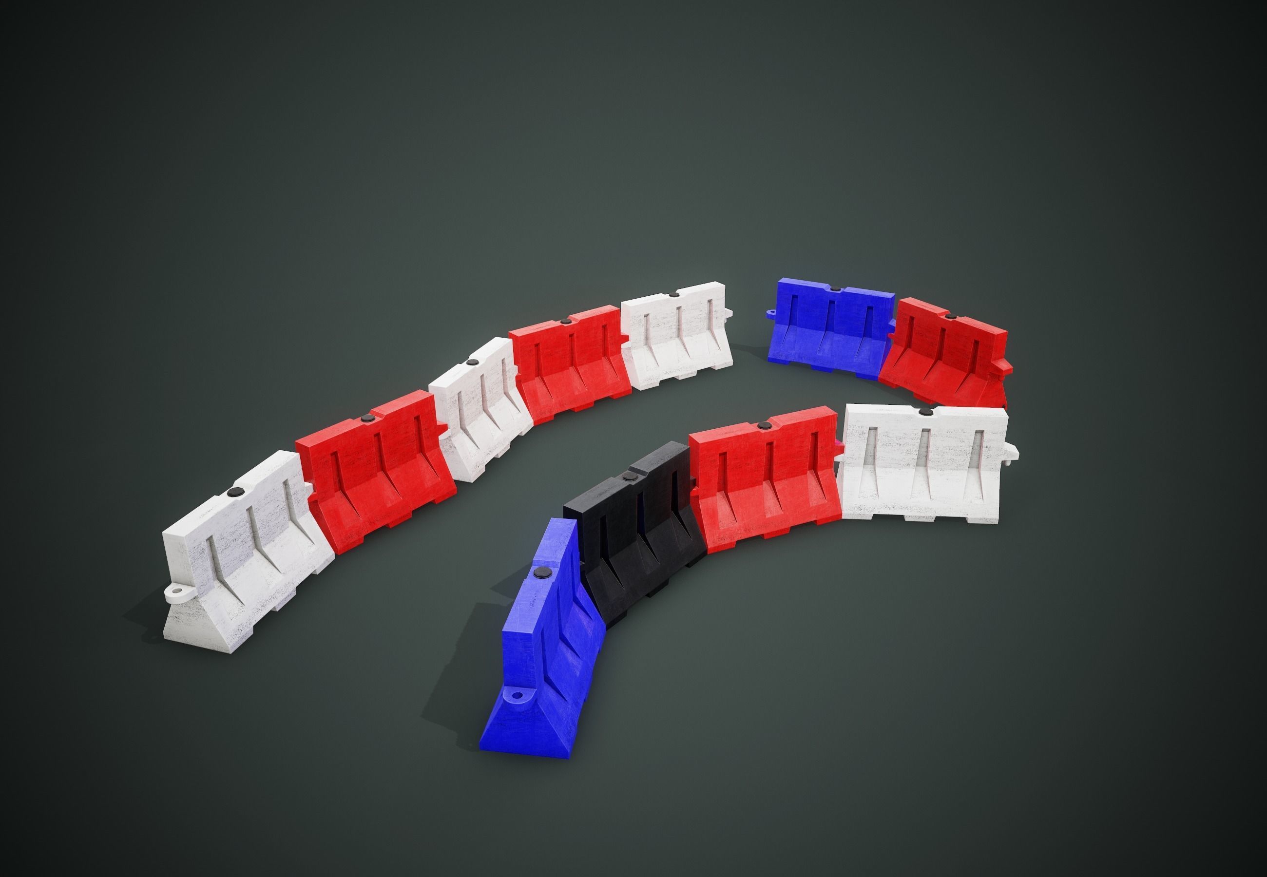 Minimal Used Traffic Barrier PBR Game Ready  Low-poly 3D model_5