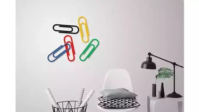 Paper clips wall decoration 3D print model