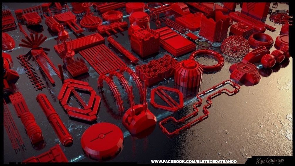 Ultimate Kitbash Set - 120 Pieces  3D model_5