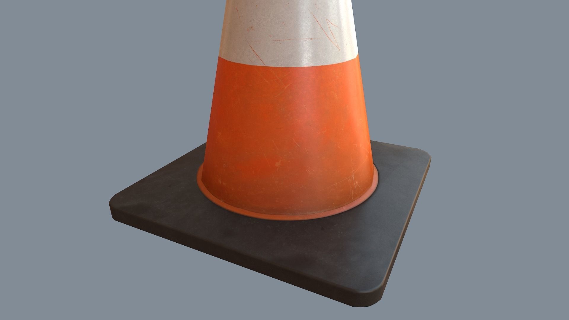 Traffic Cone PBR Game Ready  Low-poly 3D model_2