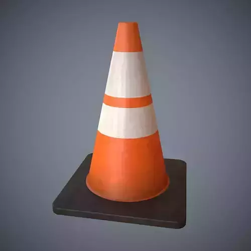 Traffic Cone PBR Game Ready 