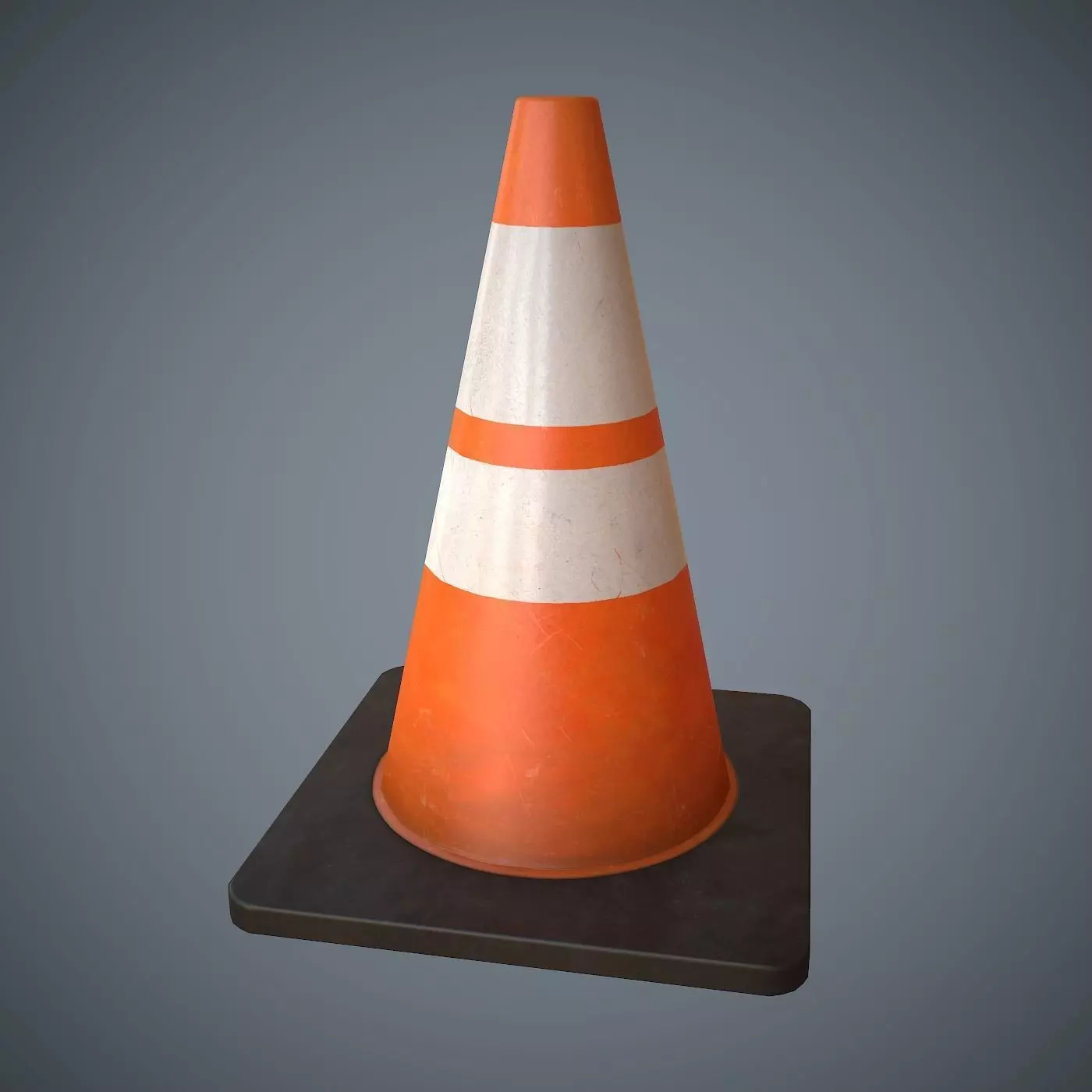 Traffic Cone PBR Game Ready  Low-poly 3D model_0