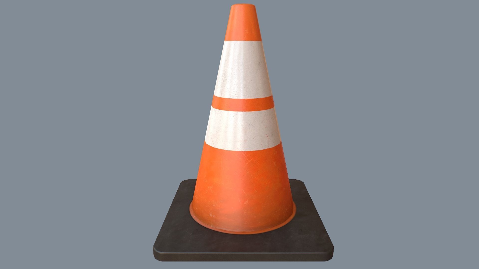 Traffic Cone PBR Game Ready  Low-poly 3D model_1