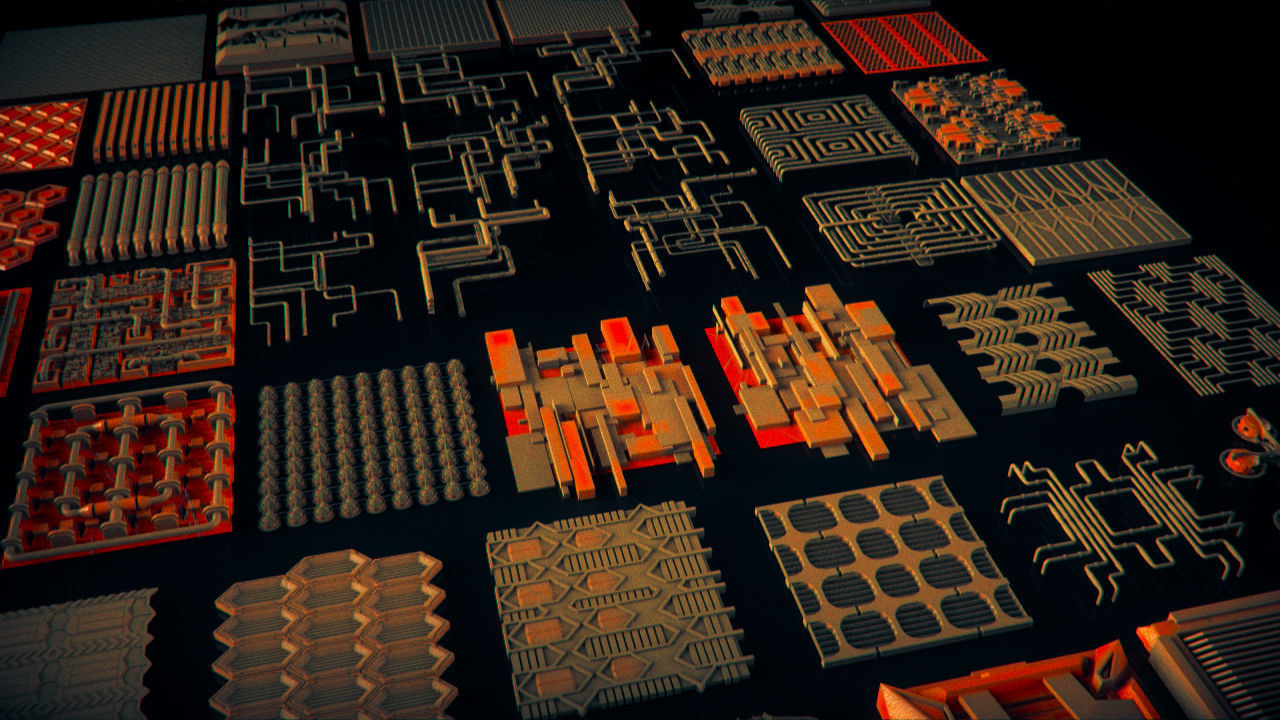 Walls - Floors - Fillers - Tubes Kitbash Set - 100 Pieces 3D model_3