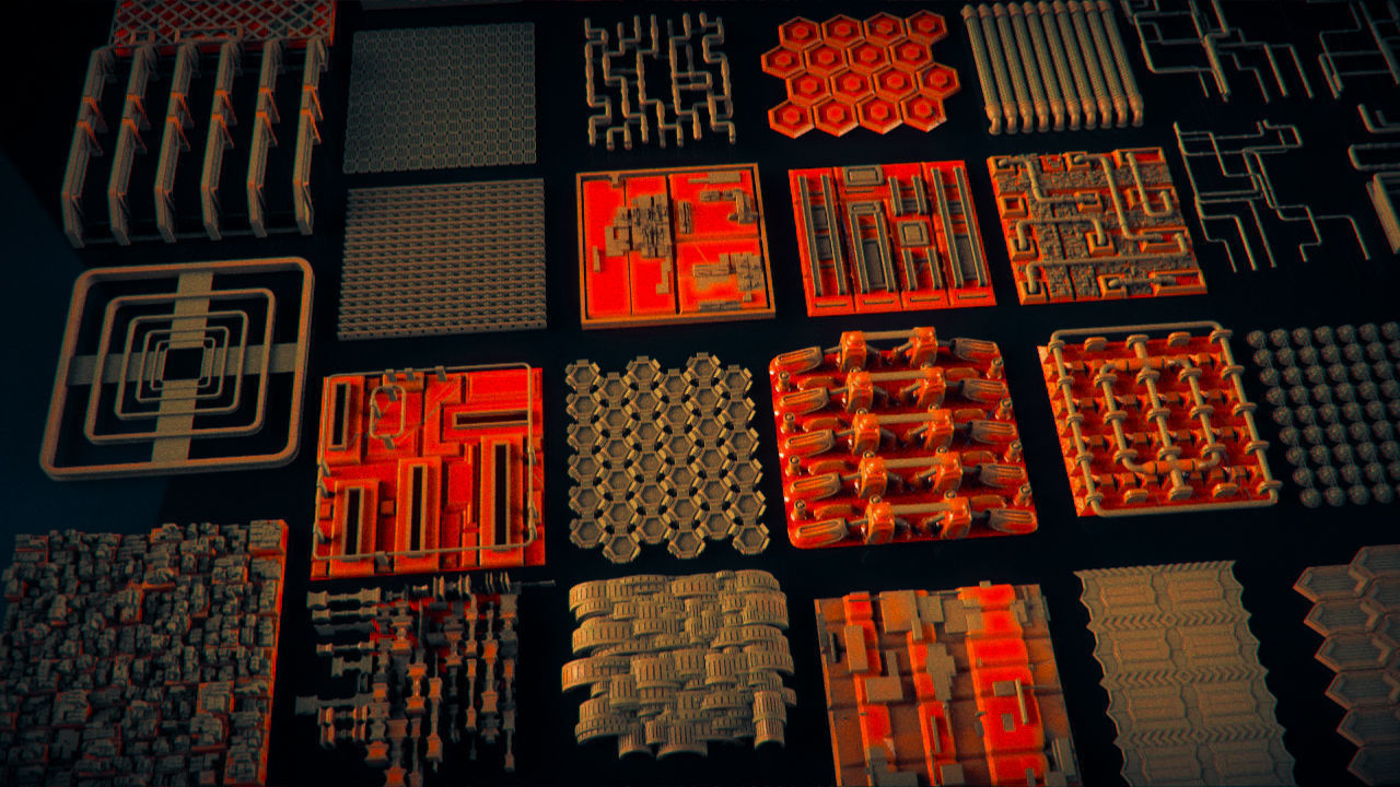 Walls - Floors - Fillers - Tubes Kitbash Set - 100 Pieces 3D model_4