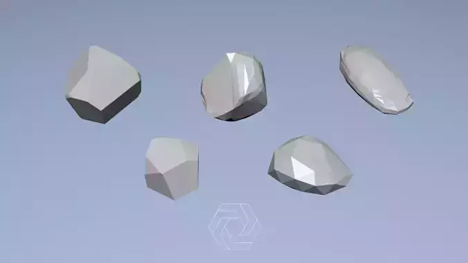 Low Poly Rock Pack with textures Free low-poly 3D model