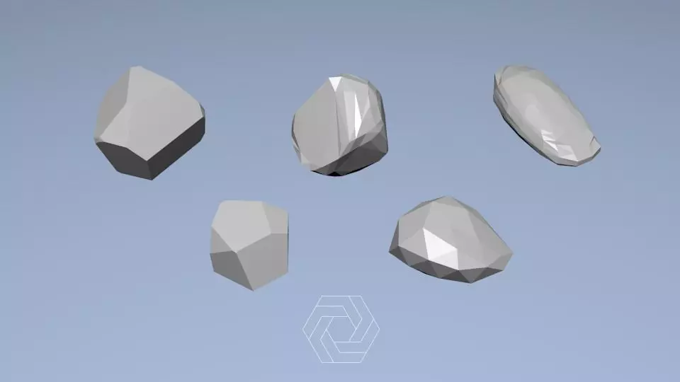 Low Poly Rock Pack with textures Free low-poly 3D model_0