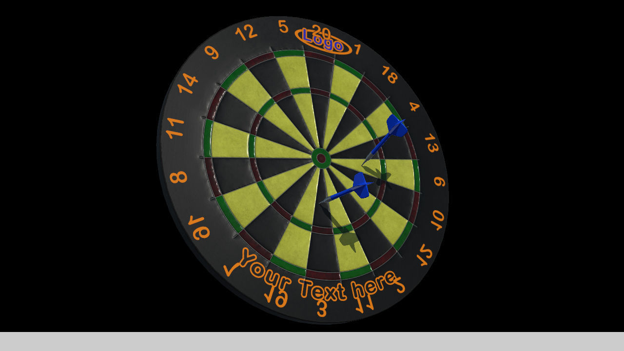 Dartboard Customizable 3D model_4