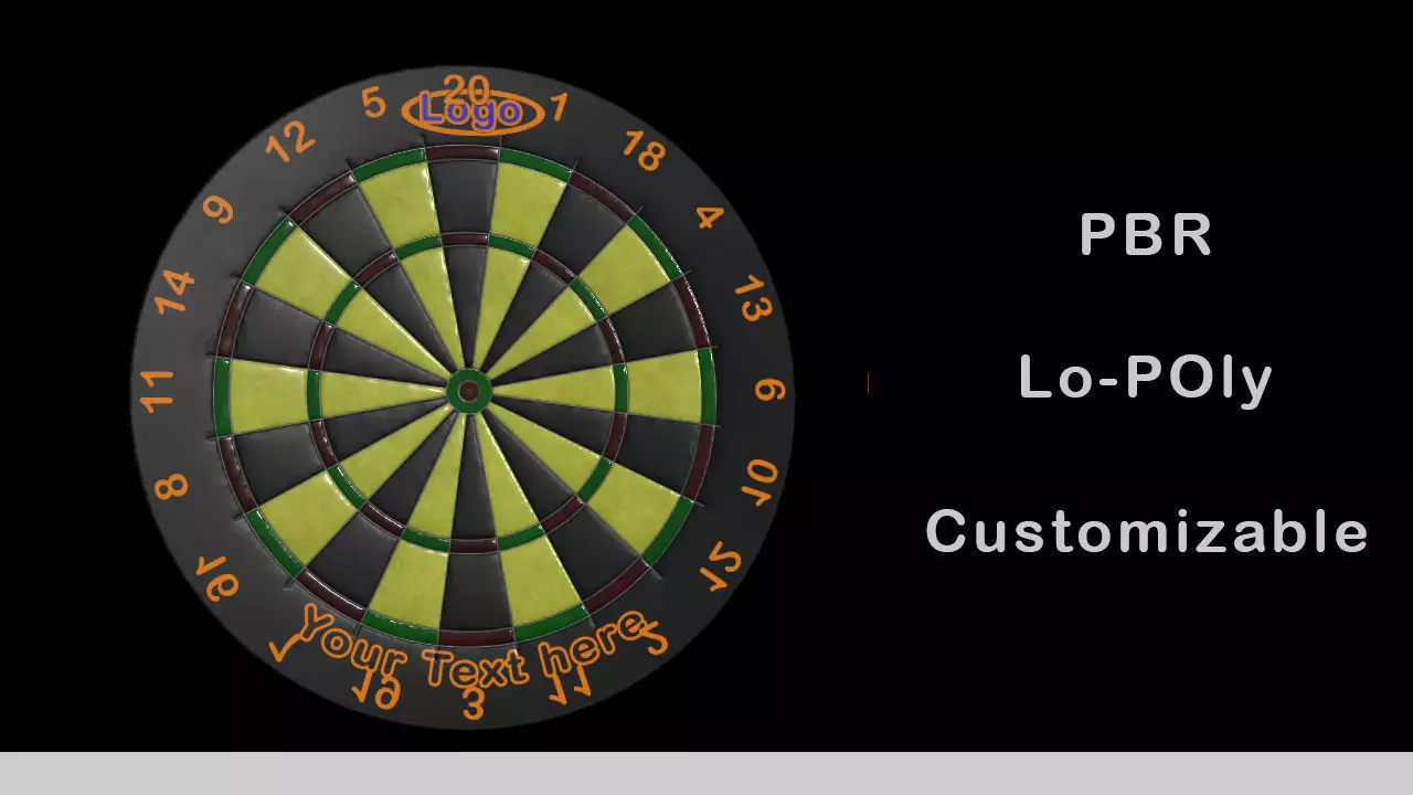 Dartboard Customizable 3D model_0