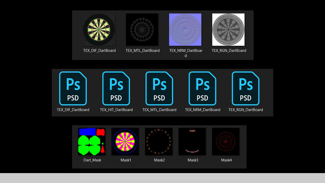 Dartboard Customizable 3D model_3
