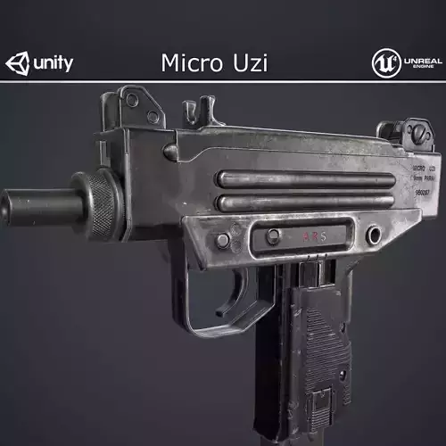 Micro Uzi Low-poly 3D model