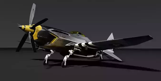 P-51 advanced mustang Low-poly 3D model