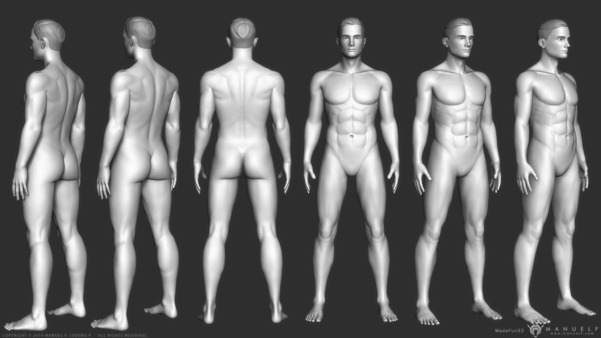 Human Character - Female and Male Basemesh Pack - Woman and Man 3D Model Collection_10