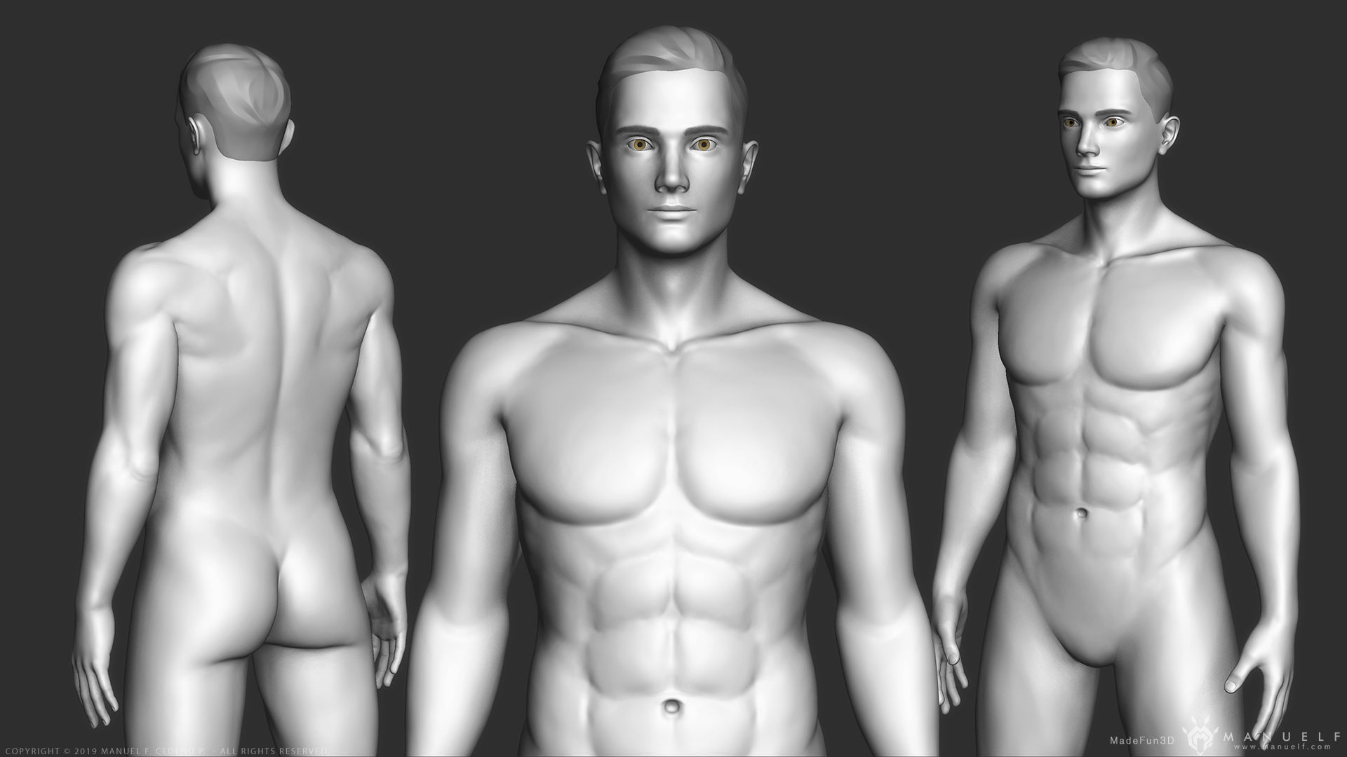 Human Character - Female and Male Basemesh Pack - Woman and Man 3D Model Collection_24