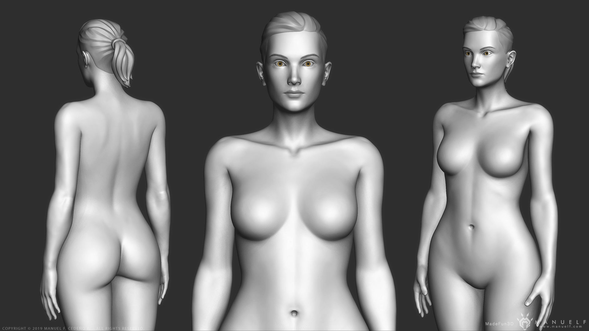 Human Character - Female and Male Basemesh Pack - Woman and Man 3D Model Collection_25