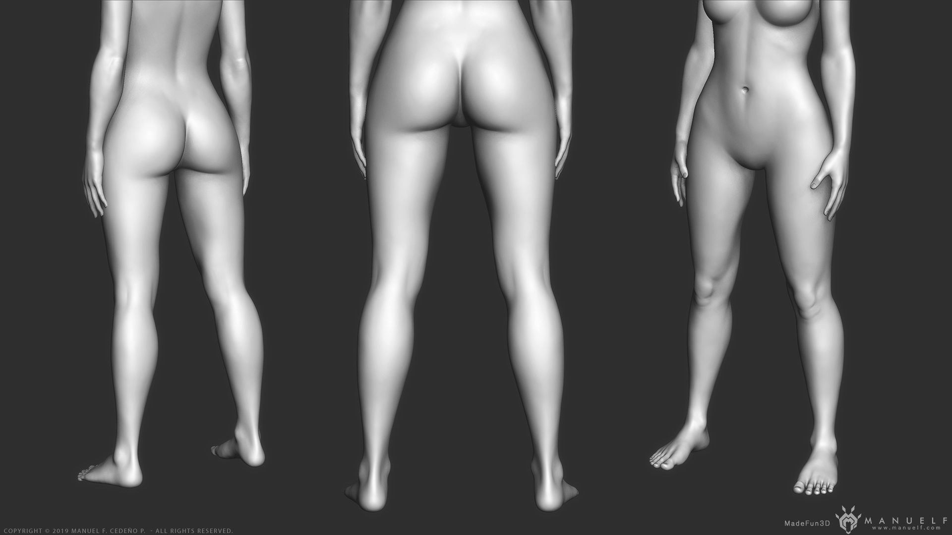 Human Character - Female and Male Basemesh Pack - Woman and Man 3D Model Collection_27