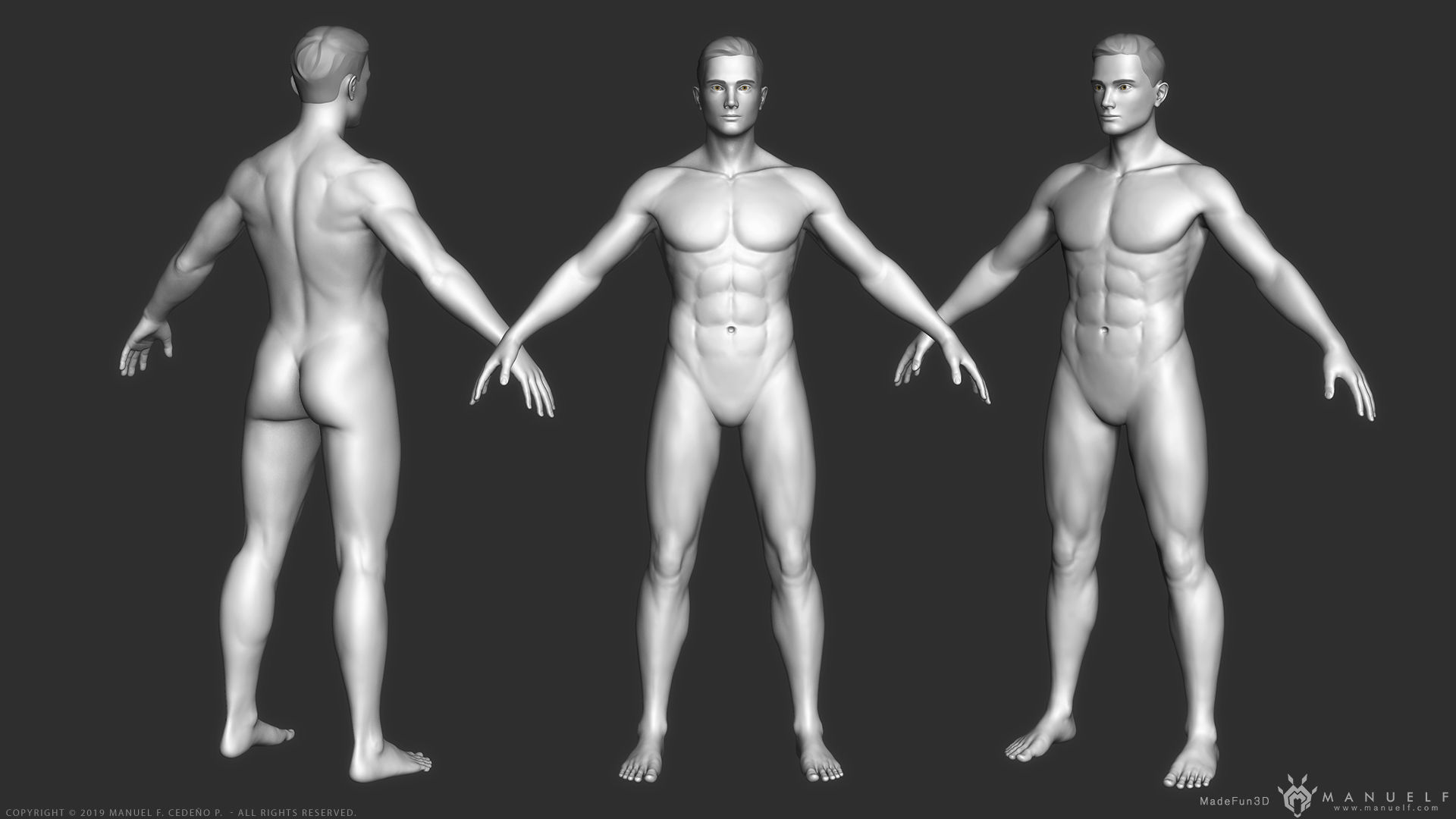 Human Character - Female and Male Basemesh Pack - Woman and Man 3D Model Collection_8